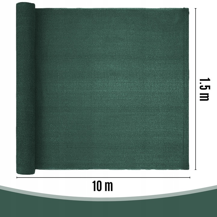 SIATKA CIENIUJĄCA 1,5x10m MASKUJĄCA 62% OSŁONA MATA NA OGRODZENIE PŁOT +UV