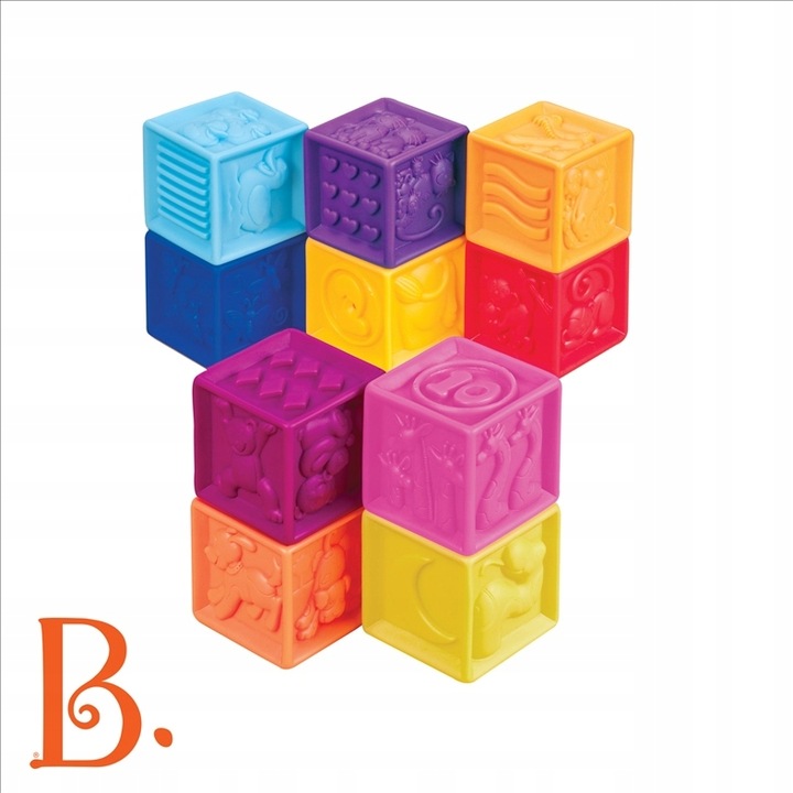 Miękkie klocki do ściskania 10 elementów B.TOYS
