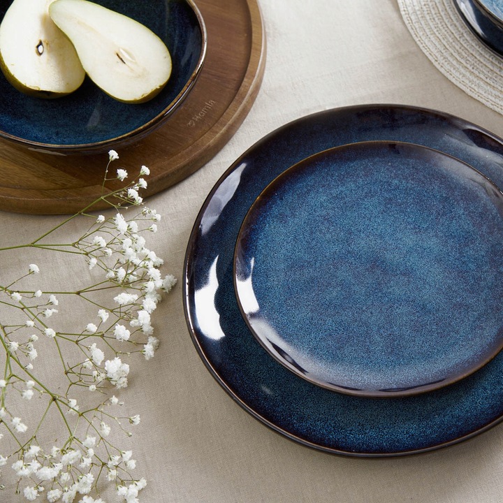 Talerz CASPER obiadowy granatowy 27 cm HOMLA