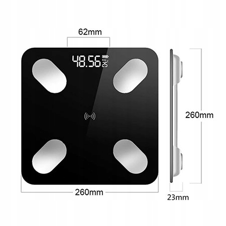 Waga Łazienkowa 180kg Bluetooth Elektroniczna BT Inteligentna