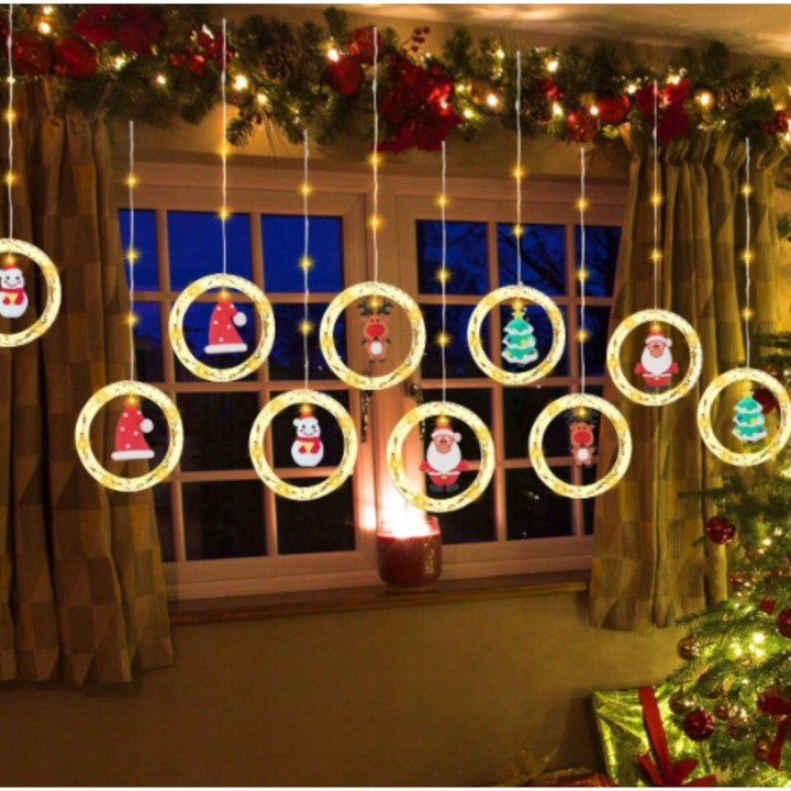 KURTYNA ŚWIETLNA LED GIRLANDA ŚWIĄTECZNA NA OKNO LAMPKI CHOINKOWE SOPLE