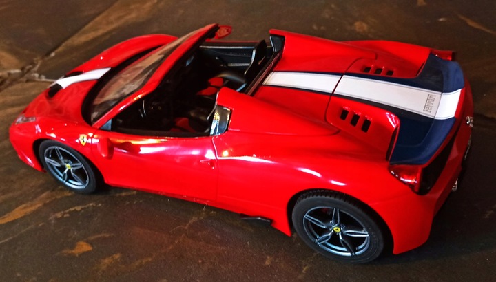 Autko Zdalnie Sterowane FERRARI 458 SZYBERDACH NA PILOT Rastar Samochód RC