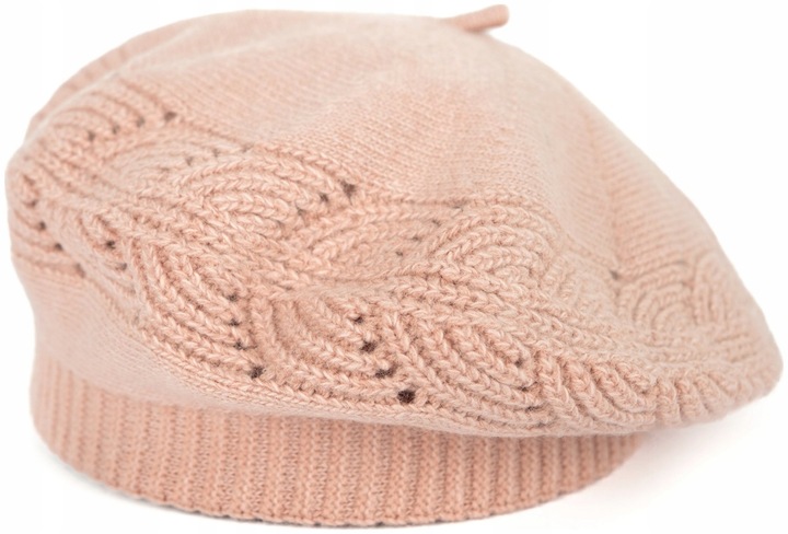 Elegancki beret damski Flossy Tones - ciepły i miły w dotyku Jasny różowy