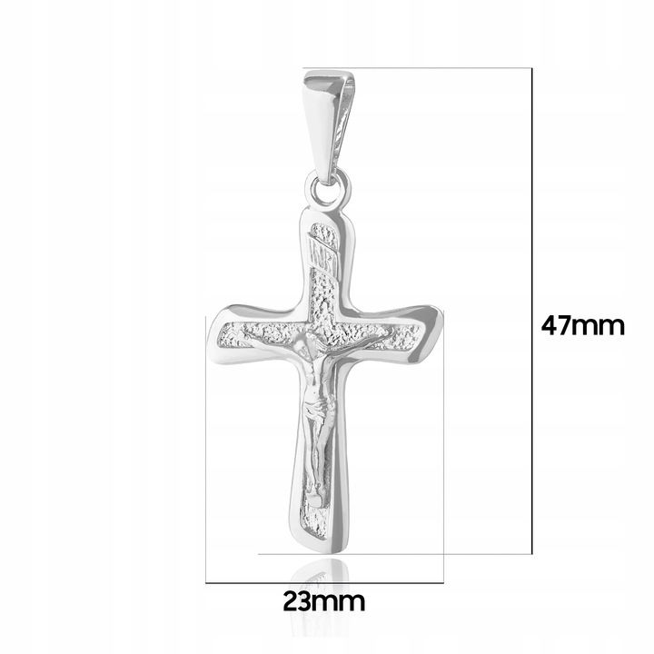 SREBRNY MĘSKI KRZYŻYK Z JEZUSEM, SREBRO PRÓBA 925 WARSZAWSKI, ELEGANCKI