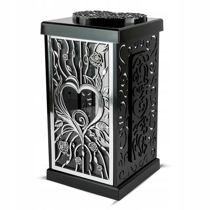 Znicz Artystyczny Serce 31 cm Srebrny Ekskluzywna Kapliczka Fermo Duży