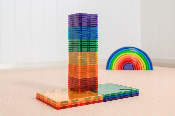 KLOCKI MAGNETYCZNE KREATYWNE 42 EL RAINBOW SQUARE PACK CONNETIX