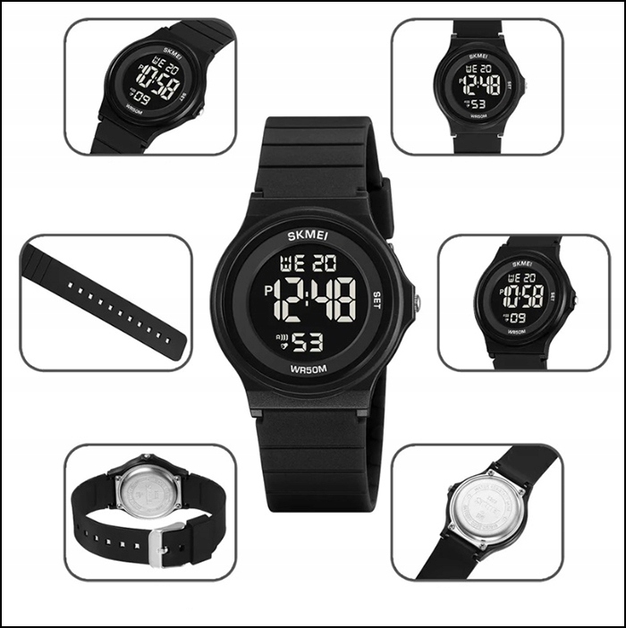 Zegarek dziecięcy SKMEI elektroniczny sportowy stoper alarm data