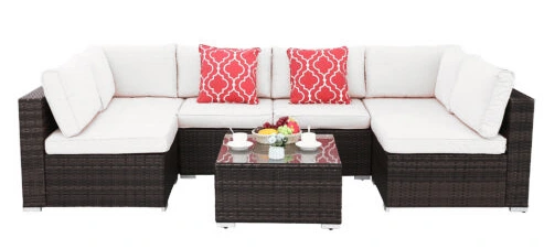 KOMPLET RATTAN SOFA STOLIK RATAN 4 OSOBY