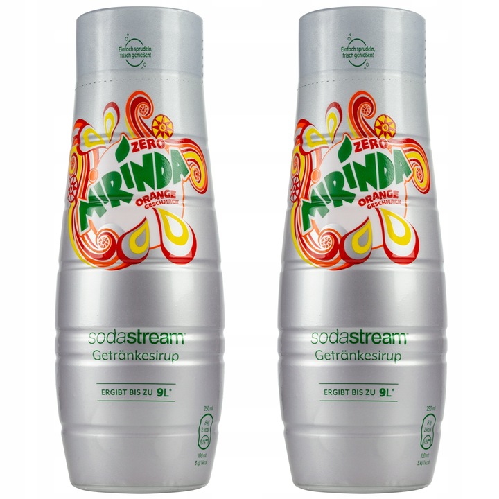 2x SYROP SODASTREAM MIRINDA ZERO BEZ CUKRU KONCENTRAT SATURATORA 440 ml
