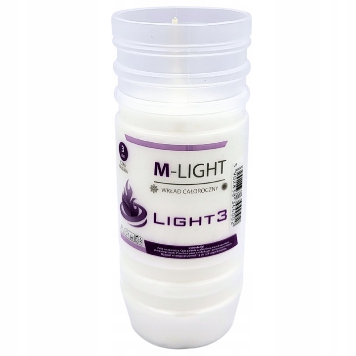 Wkłady do zniczy Parafinowe Znicze 72h 3 dni 20szt