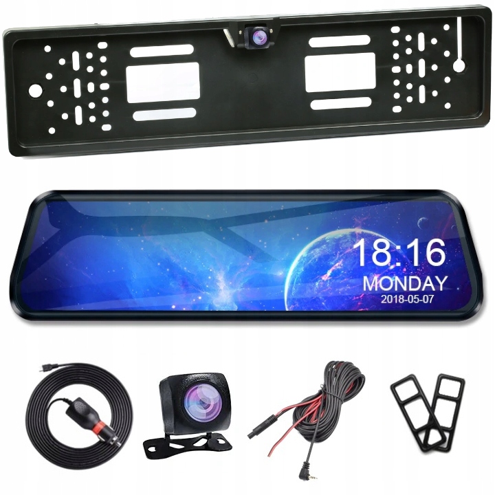 REJESTRATOR LUSTERKO FULL HD 10 KAMERA TYŁ RAM