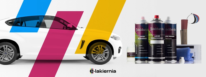 LAKIER SAMOCHODOWY SPRAY ZESTAW DO PLASTIKU KAŻDY KOLOR E-LAKIERNIA