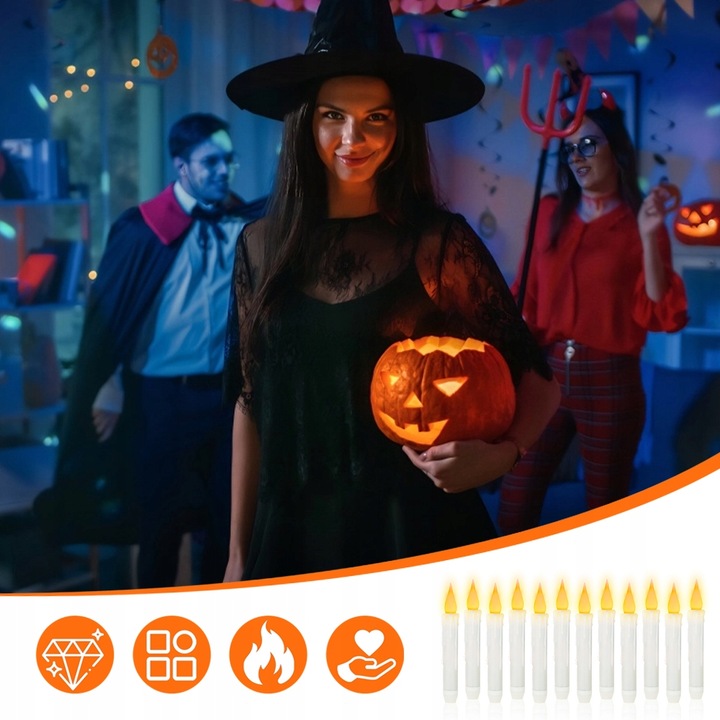 12szt Lewitujące Świece Led Z Pilotem Zdalnego Sterowania Świece Na Baterie