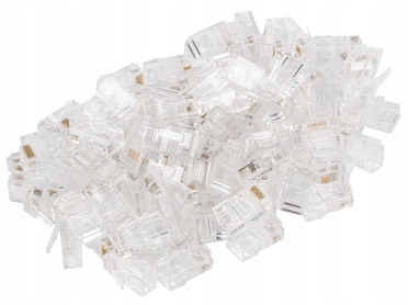 100X WTYK WTYKI KOŃCÓWKI WTYCZKA RJ45 8P8C UTP CAT KAT.5E PRZELOTOWE LANBER