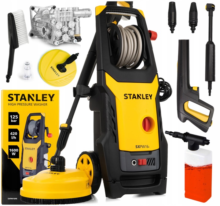 MYJKA CIŚNIENIOWA 190BAR STANLEY SILNIK INDUKCYJNY ALU POMPA + AKCESORIA