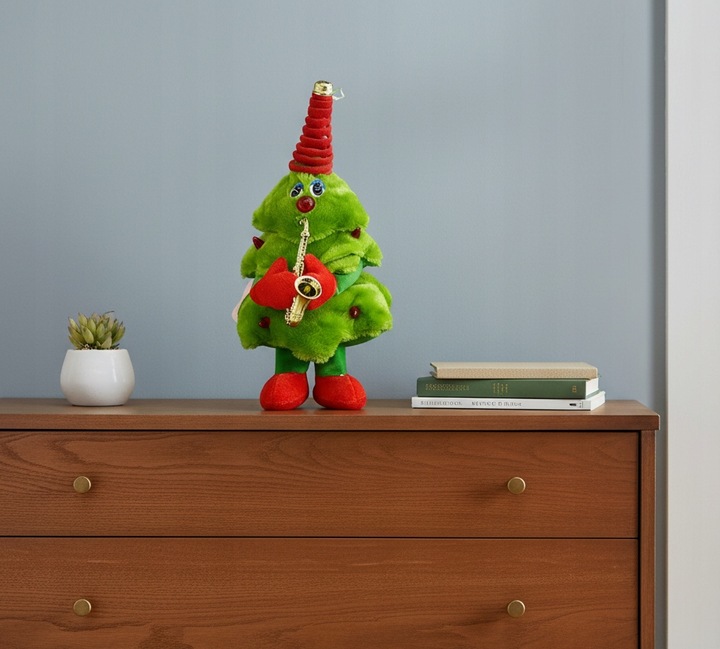 Choinka Z Saksofonem Tańcząca Oraz Grająca 8 Melodii Z Dzwoneczkiem