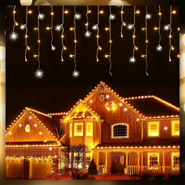 SOPLE LAMPKI CHOINKOWE ŚWIATEŁKA 300 LED 14,5M GRUBY KABEL FLASH ZEWNĘTRZNE