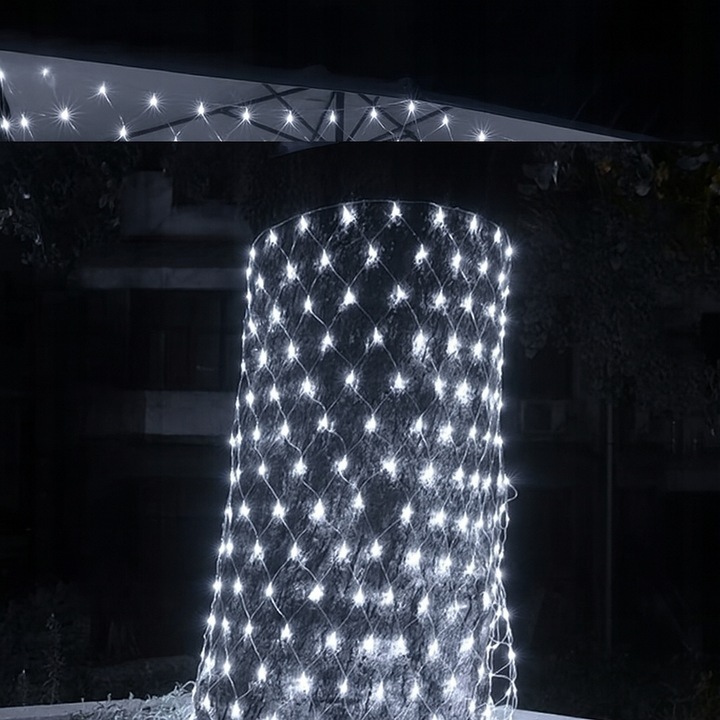 Siatka LED 3x3 M 320 LED Biała Zimna Lampki Choinkowe Led Zewnętrzne