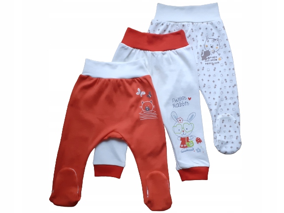 Półśpiochy dla maluszka 80 bawełna bezucisk. 3 pak