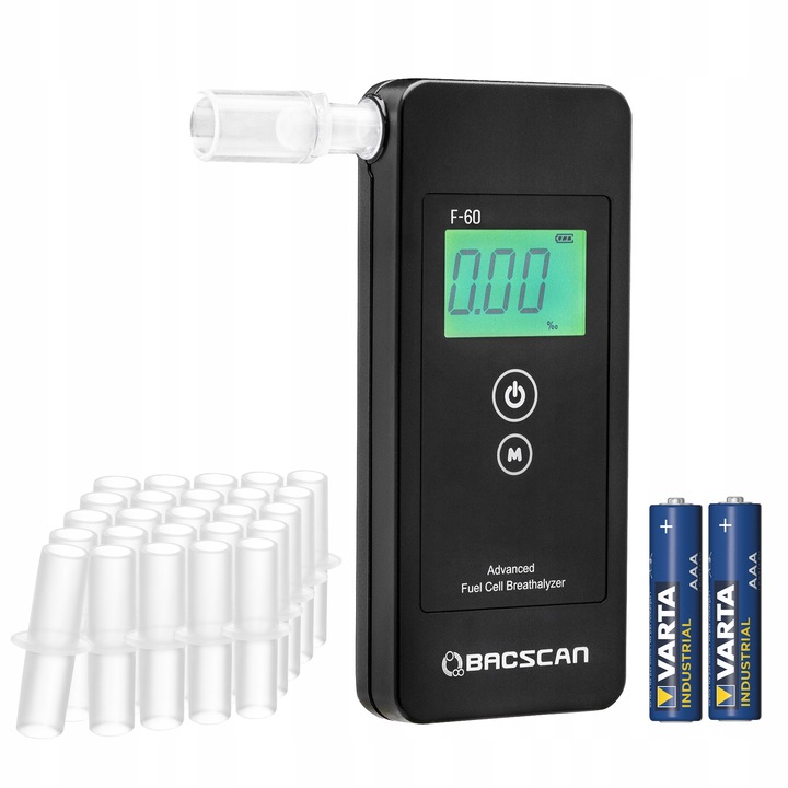 Alkomat BACSCAN F60 PRO + pokrowiec + ustniki 25 + prezent