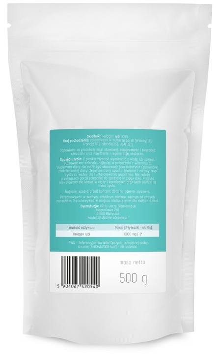 KOLAGEN RYBI w proszku NATURALNY CZYSTY 100% 500g