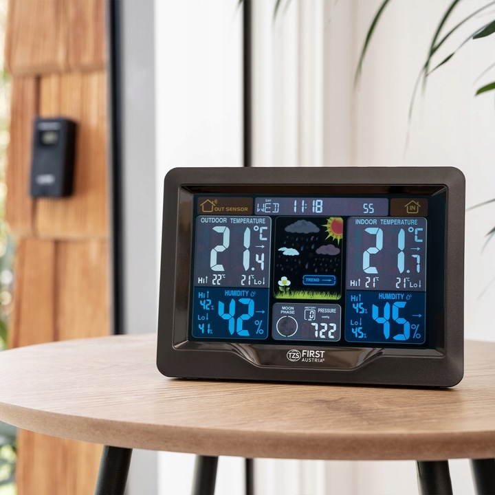 Bezprzewodowa stacja pogody ZEGAR HIGROMETR first austria