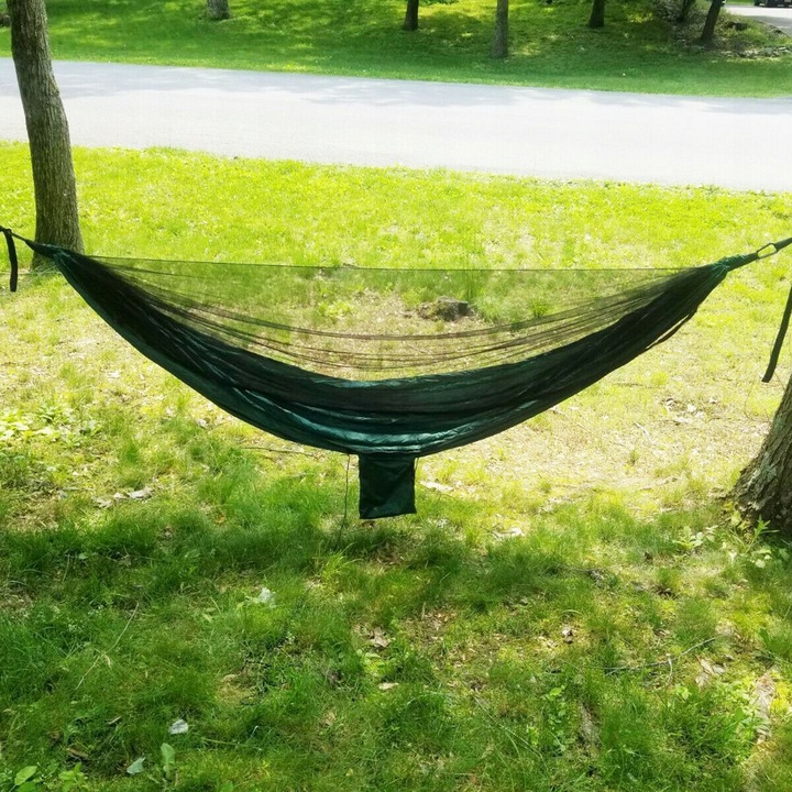 HAMAK KEMPINGOWY Z MOSKITIERĄ, HAMAK PODRÓŻNY DO UŻYTKU NA ZEWNĄTRZ, 270 CM