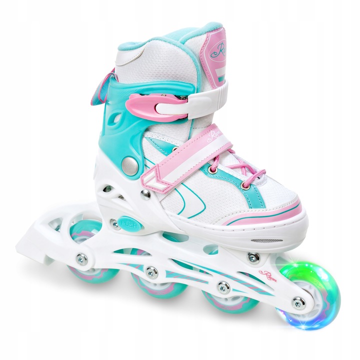 Rolki Regulowane RAVEN Lia Mint 27-30 Kółko LED
