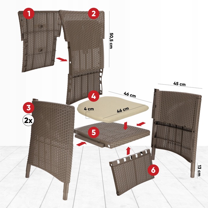 FOTEL OGRODOWY ALLIBERT KRZESŁO + PODUCHA BEŻOWY