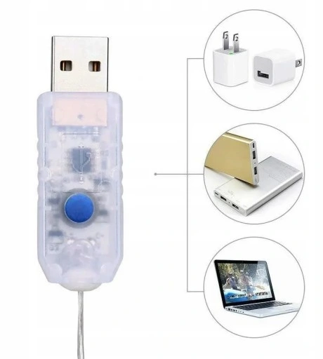 KURTYNA ŚWIETLNA LED LAMPKI WISZĄCE NA USB 3x3M NA ZEWNĄTRZ I WEWNĄTRZ