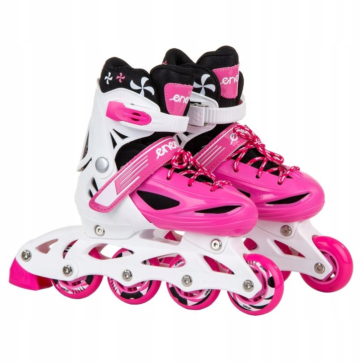 REGULOWANE ŁYŻWOROLKI WROTKI ŁYŻWY DLA DZIECI 4W1 ENERO 30-33 RÓŻOWE