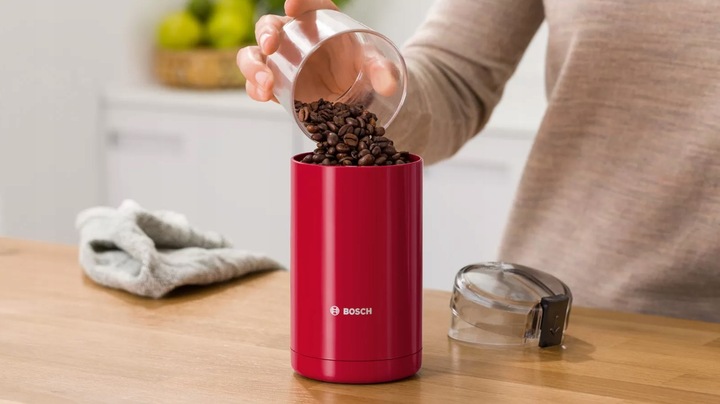 ELEKTRYCZNY MŁYNEK DO KAWY BOSCH TSM6A014R CZERWONY 180W SUPER MOC 150g/min
