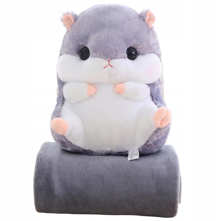 CHOMIK PLUSZOWY PRZYTULANKA PLUSZAK MIŚ PODUSZKA Z KOCEM MASKOTKA DUŻY 40CM