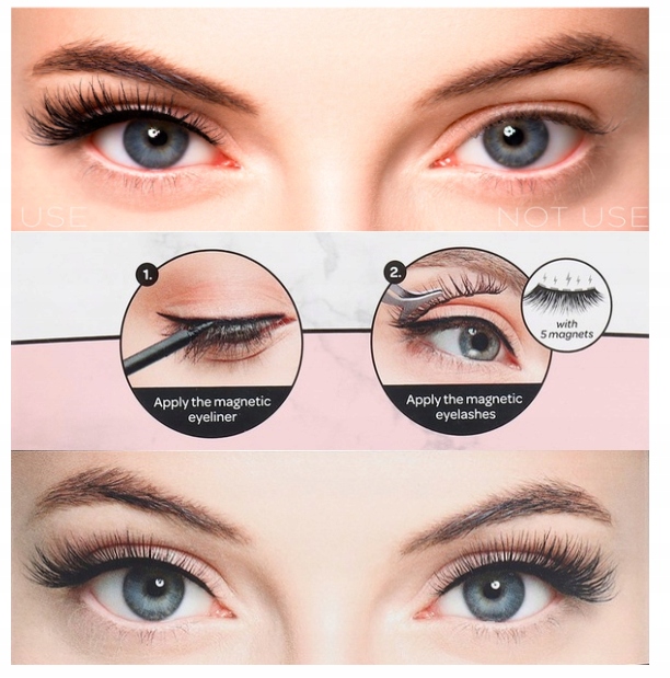 Magnetyczne rzęsy z eyelinerem