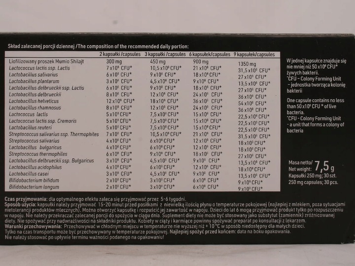 NARUM Mumio Acidofilne 250 mg 30 kapsułek Probiotyk Narine