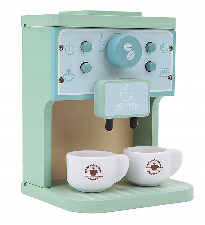 KAWIARNIA DLA DZIECI DREWNIANY EKSPRES DO KAWY AUTOMAT KUCHNIA FILIŻANKI