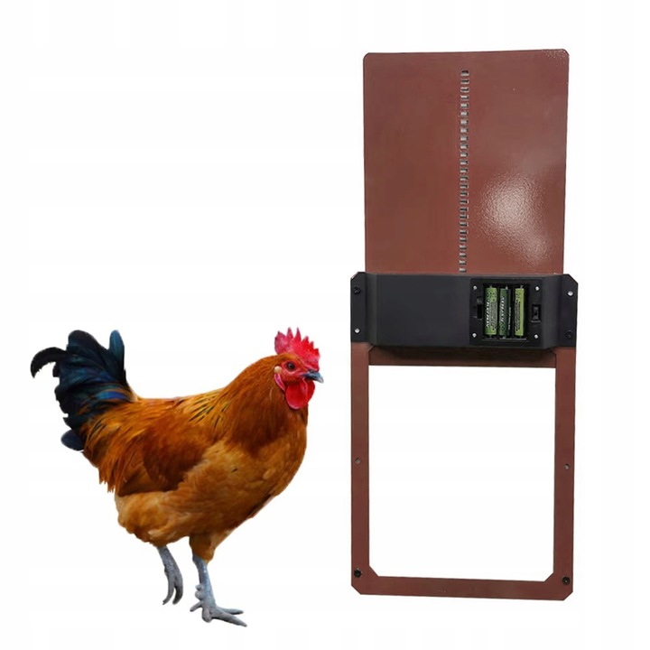 AUTOMATYCZNE DRZWI DO KURNIKA OTWIERANIE DRZWI IP45 Z CZUJNIKIEM ŚWIATŁA