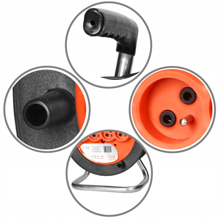 BĘBEN PUSTY ZWIJAK NAWIJAK KABLA PRZEWODU PRZEDŁUŻACZA DO 50M 4x GNIAZDA