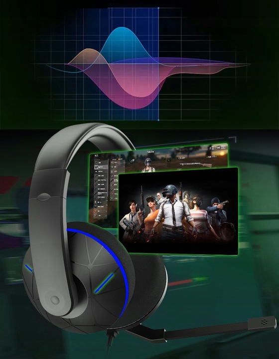 Słuchawki z mikrofonem gamingowe dla graczy A3 USB