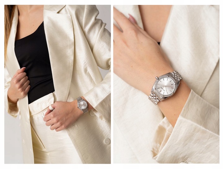 ZEGAREK DAMSKI PAUL LORENS MOCCA cyrkonie złoty +BOX +GRAWER