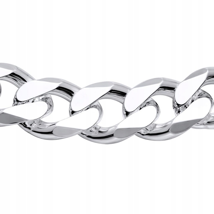 PEŁNA Bransoletka Srebrna Męska Pancerka SREBRO 925 Gruba 8mm DIAMENTOWANA