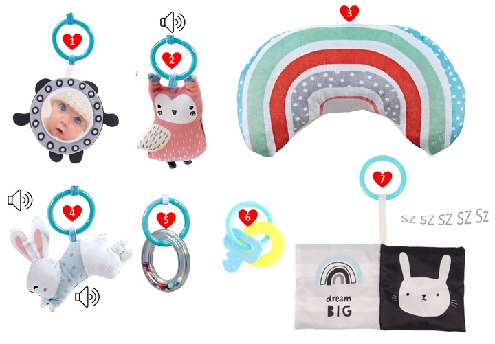 Duża Mata Edukacyjna Miękka Interaktywna 4w1 Poduszka Minky 20 piłek