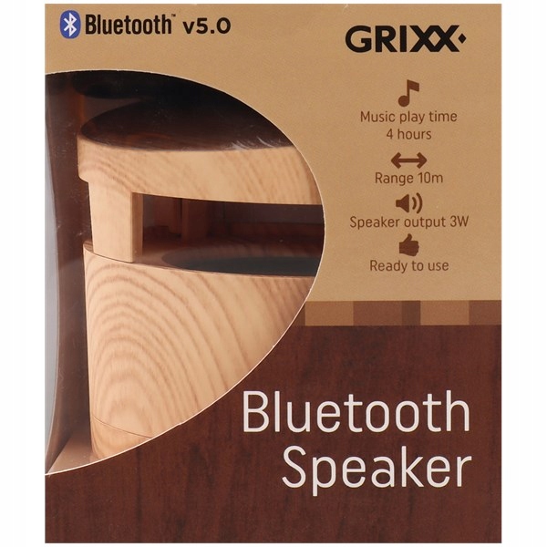 Głośnik Bluetooth przenośny BT 5.0 bezprzewodowy 3W drewniany Grixx