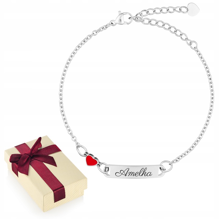 Bransoletka Srebrna SERCE GRAWER dla Dziecka S1Prezent dla Córki Wnuczki