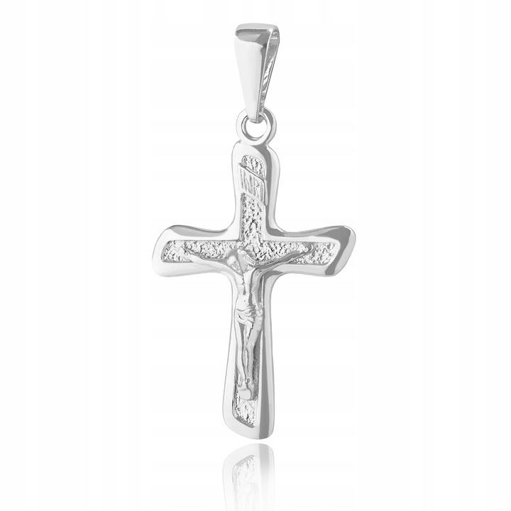 SREBRNY MĘSKI KRZYŻYK Z JEZUSEM, SREBRO PRÓBA 925 WARSZAWSKI, ELEGANCKI
