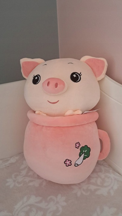 Świnka w Kubku duży pluszowy miś 48 cm bez kocyka DOSTĘPNA super prezent