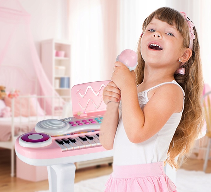 ORGANY ORGANKI KRZESEŁKO PIANINKO MP3 Z MIKROFONEM KEYBOARD USB DLA DZIECI
