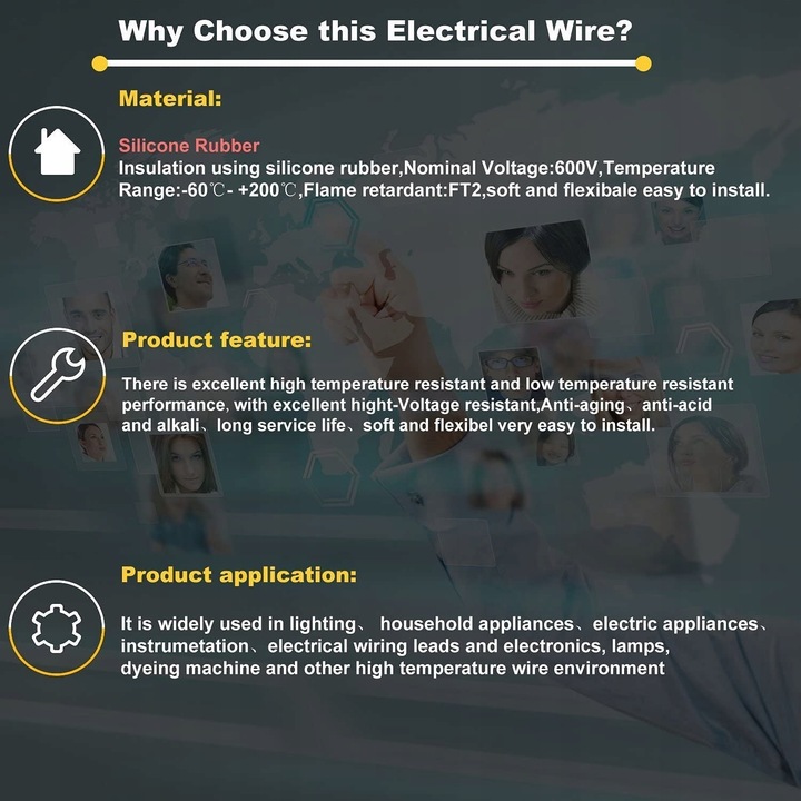Kabel silikonowy 10AWG przewód elektryczny 5 Mt