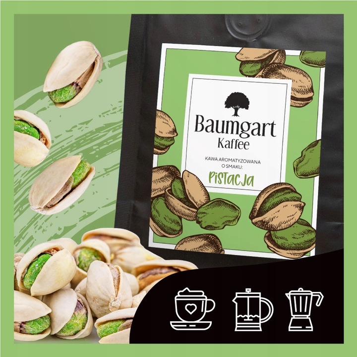 Kawa Smakowa MIELONA PISTACJOWA 200g 100% Arabica Świeżo Palona Baumgart