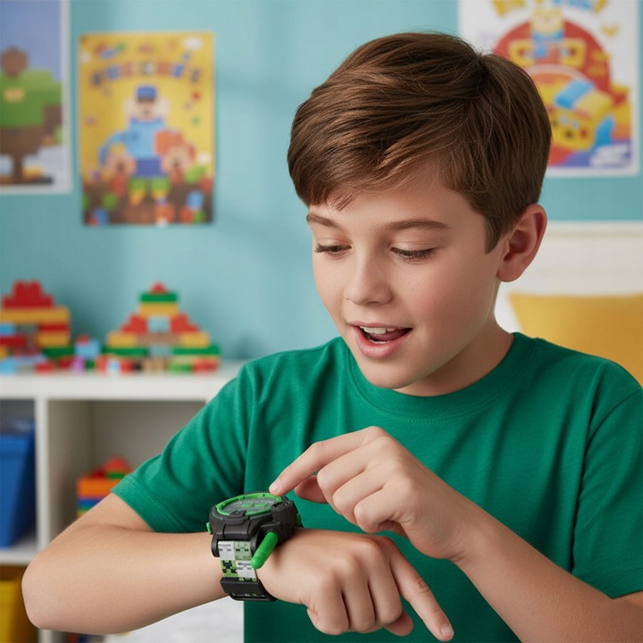 MINECRAFT Creeper Zestaw zegarków z funkcją walkie-talkie, KRÓTKOFALÓWKA